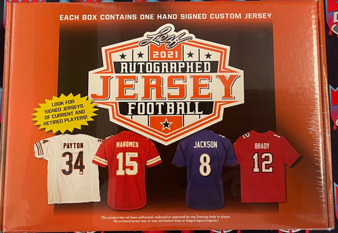 2021 Leaf Autographed Football Jersey Each Box Has One Custom Autographed Jersey 
