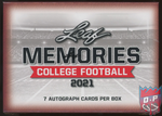 2021 Leaf Memories College Football Hobby box 